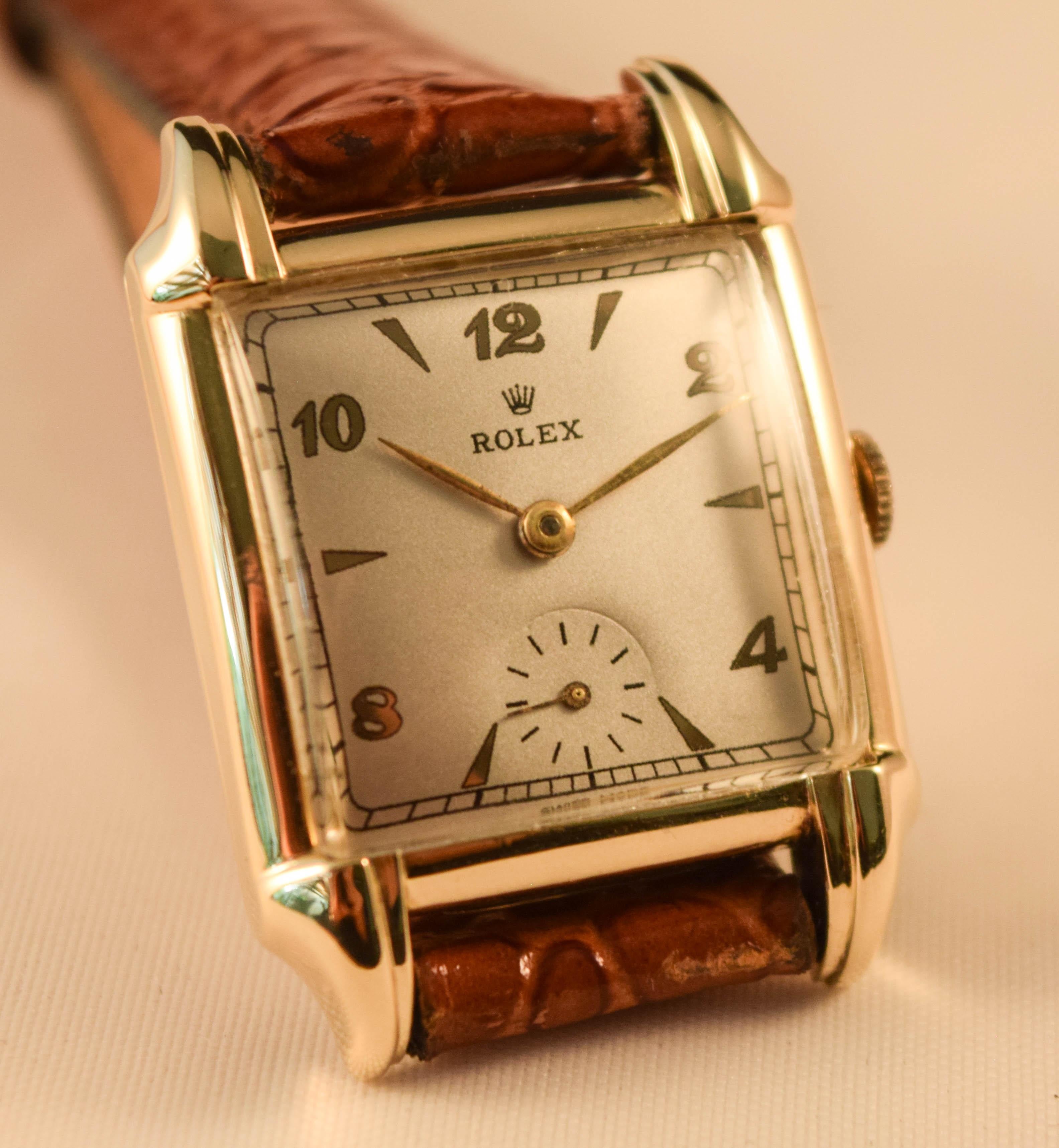 Rolex  rara y atractiva caja de oro macizo con inusuales asas en venta 13