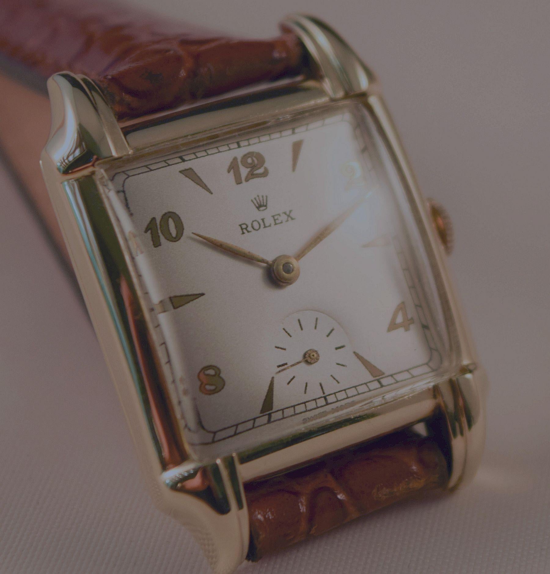 Rolex  rara y atractiva caja de oro macizo con inusuales asas en venta 14