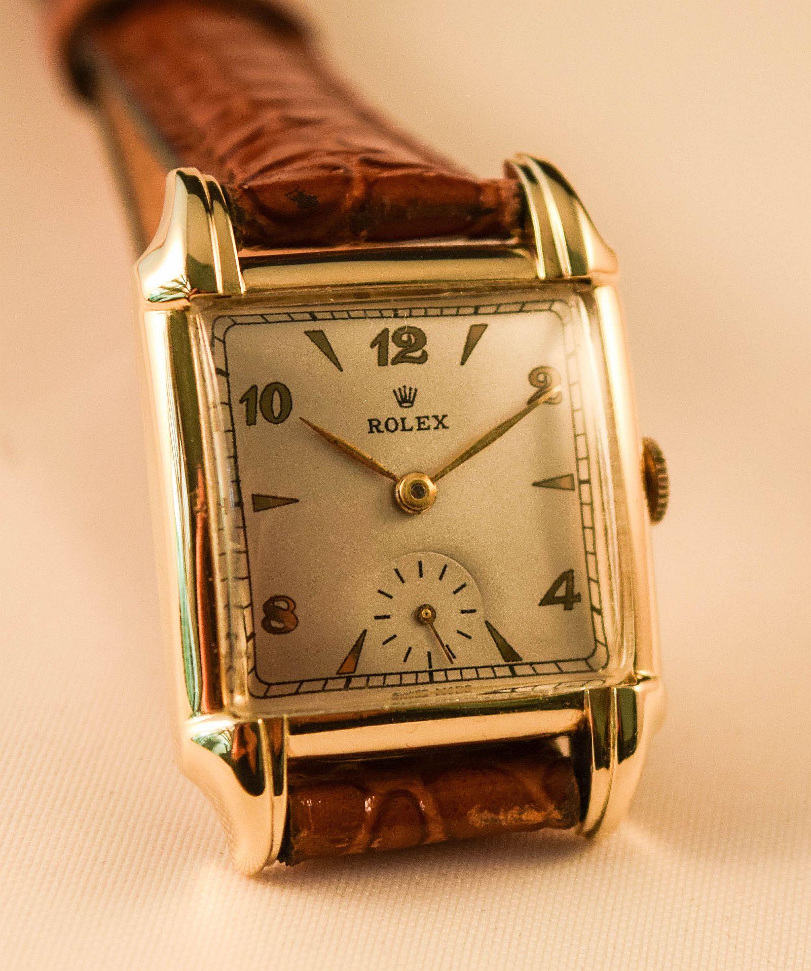 Rolex  rara y atractiva caja de oro macizo con inusuales asas en venta 15