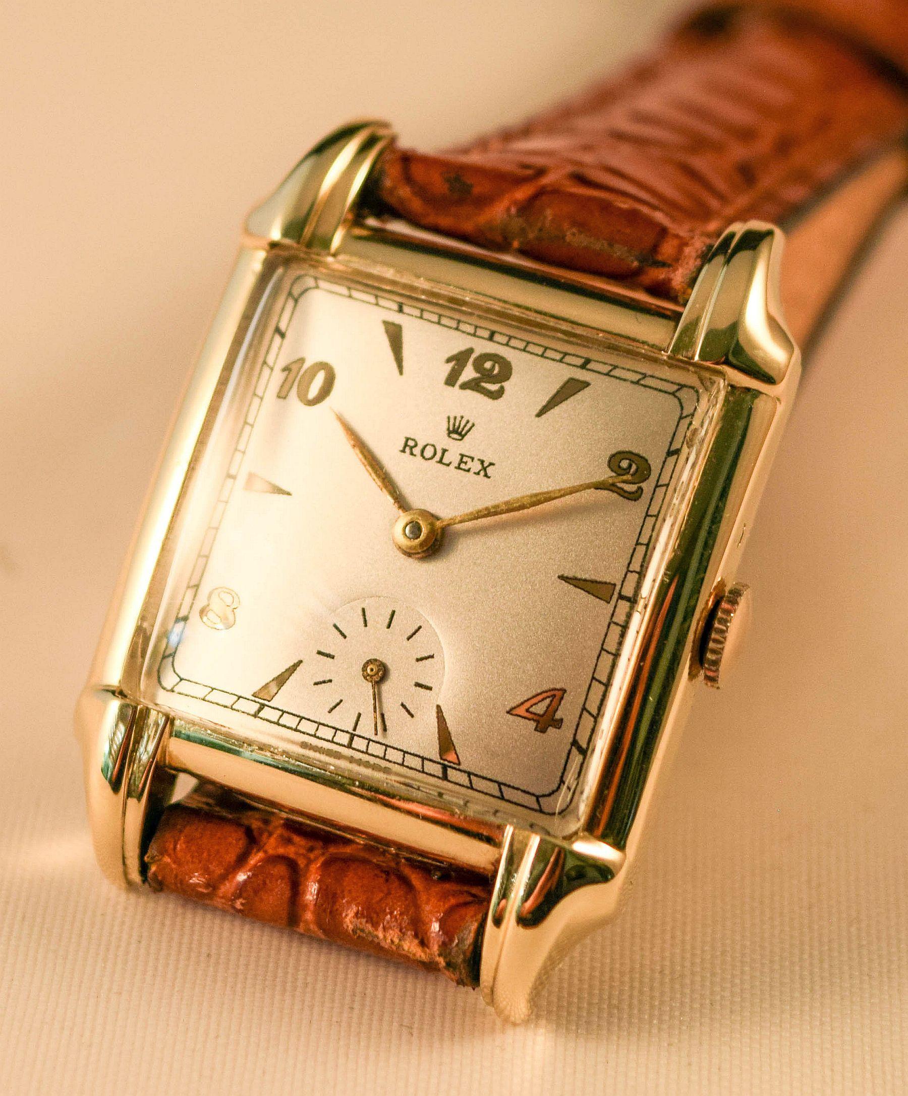 Rolex  rara y atractiva caja de oro macizo con inusuales asas en venta 2