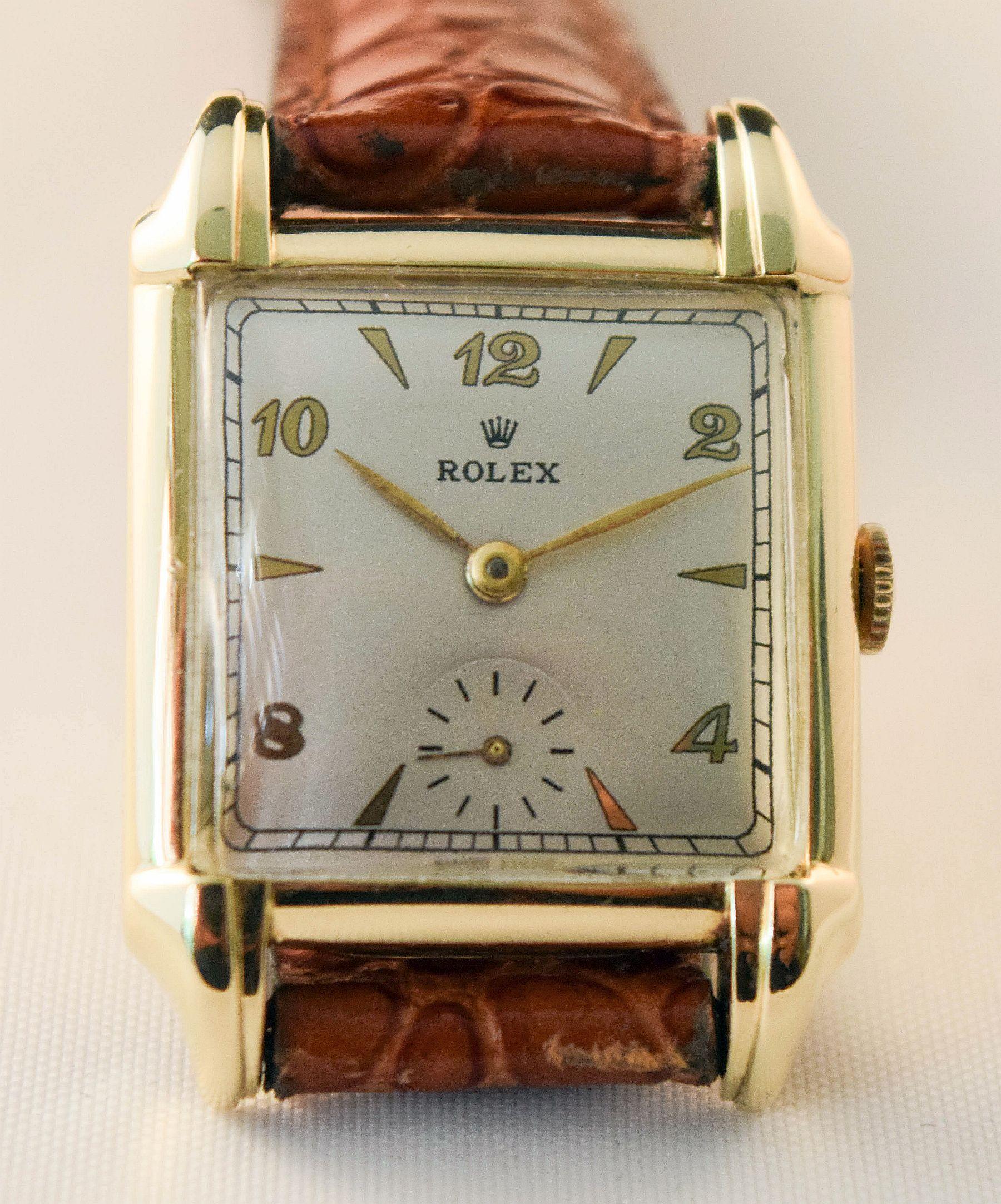 Rolex  rara y atractiva caja de oro macizo con inusuales asas en venta 3