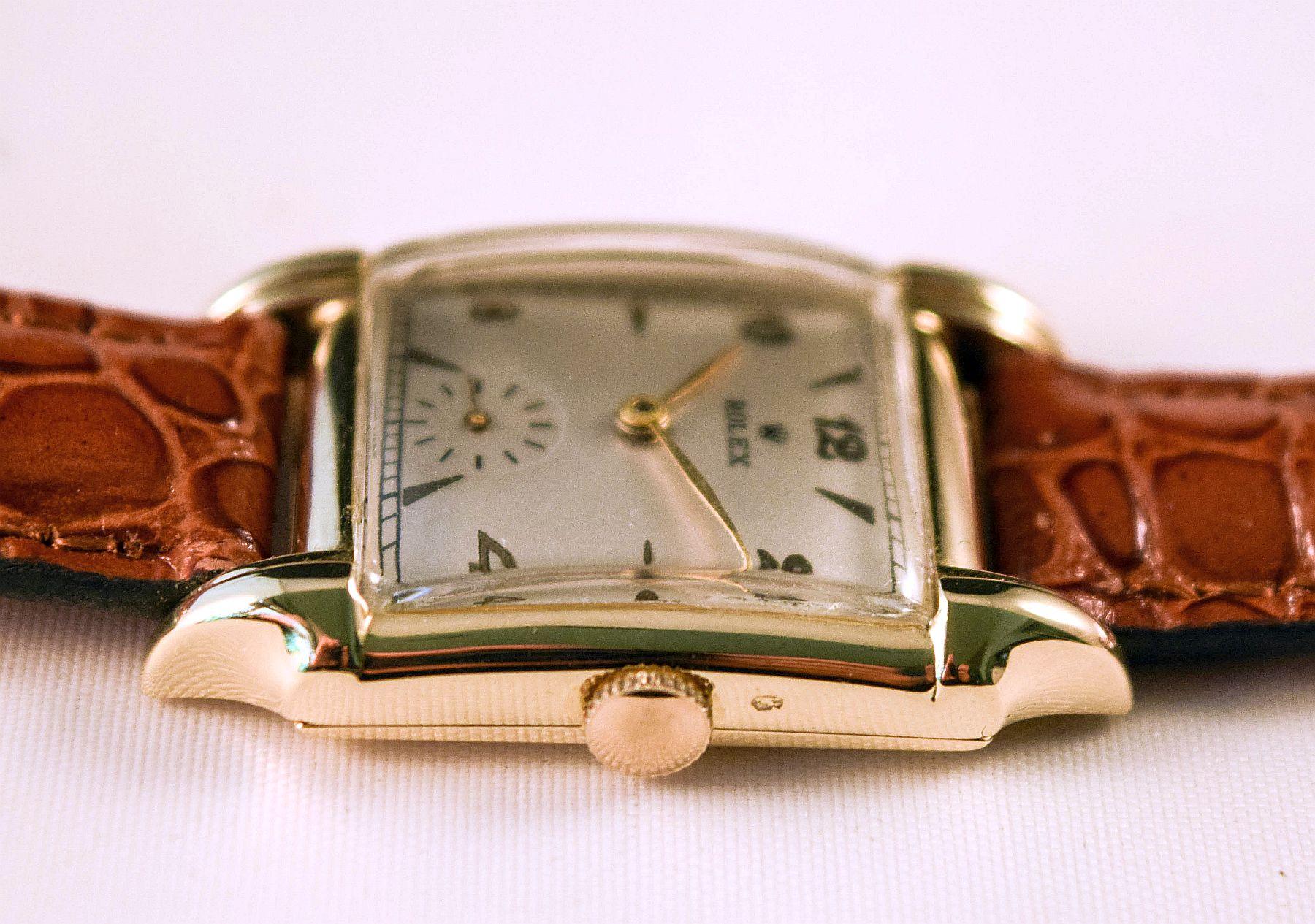 Rolex  rara y atractiva caja de oro macizo con inusuales asas en venta 4