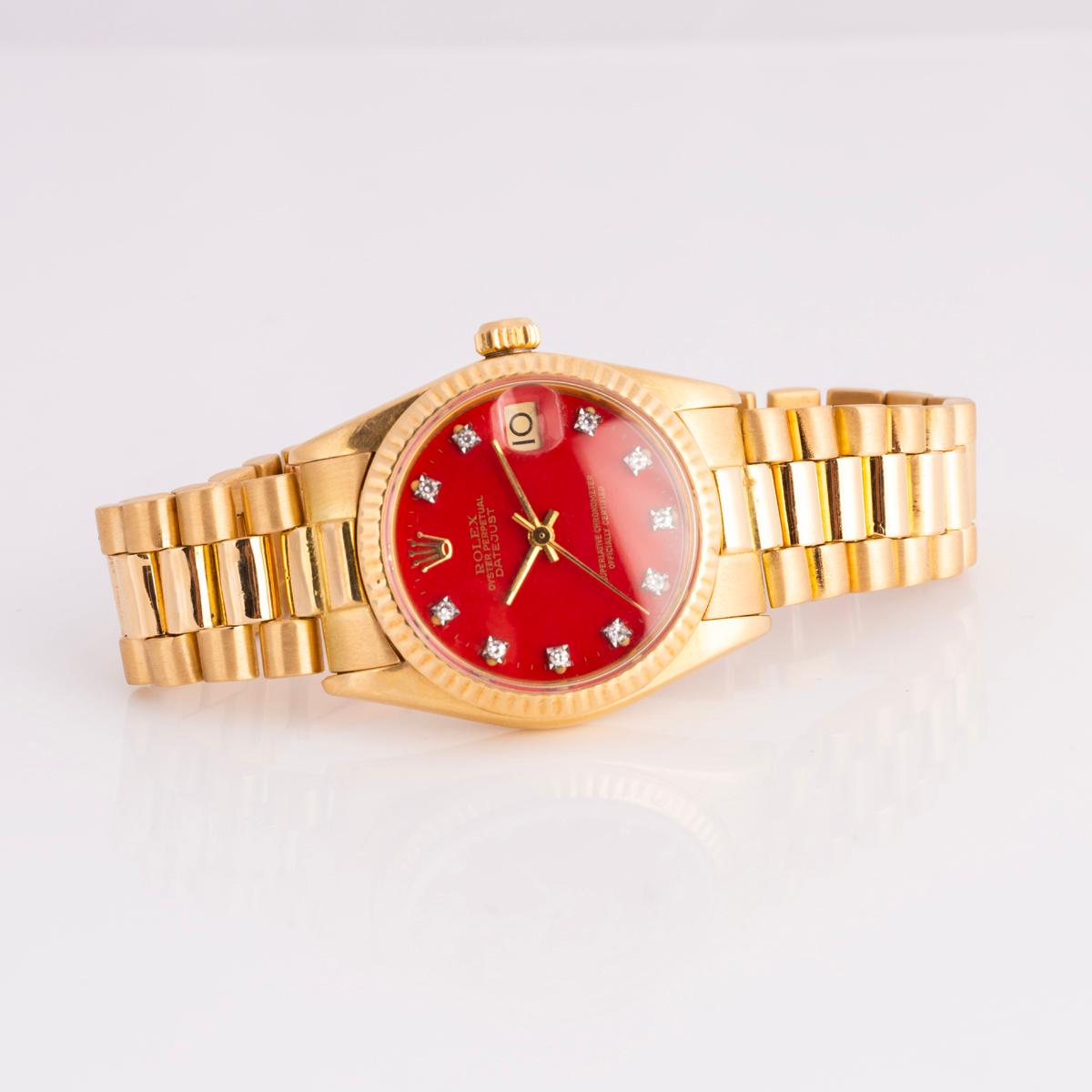 Rolex Rare Datejust Coral Stella Diamond Dial 6827 For Sale 1