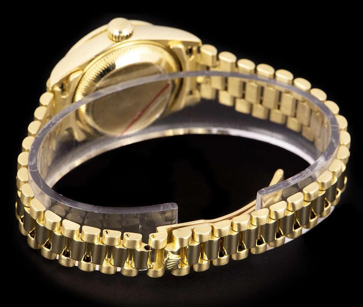 Women's Rolex Rare Datejust Gold Black Pleiade Diamond Dial Diamond Set 69158 Watch