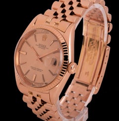 Rolex Rare Datejust Vintage Gents 18 Karat Red Gold Champagne Dial 1601