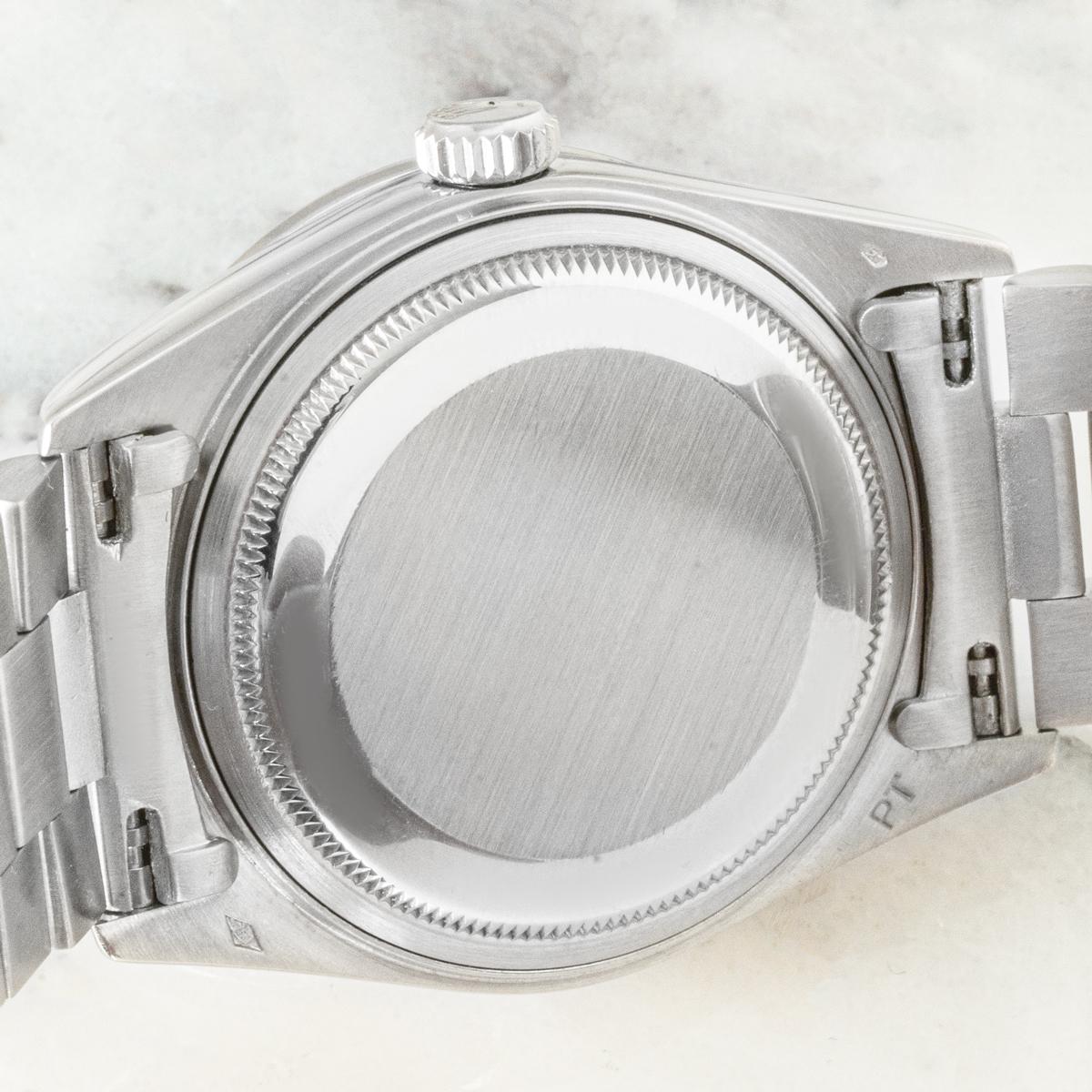 Rolex Seltene Day-Date Platin Diamant Set 18046 im Zustand „Hervorragend“ im Angebot in Mayfair, London, London