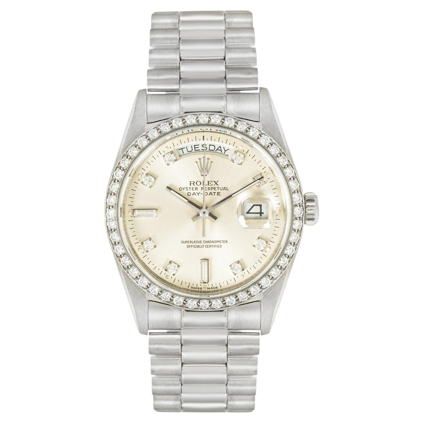 Rolex Seltene Day-Date Platin Diamant Set 18046