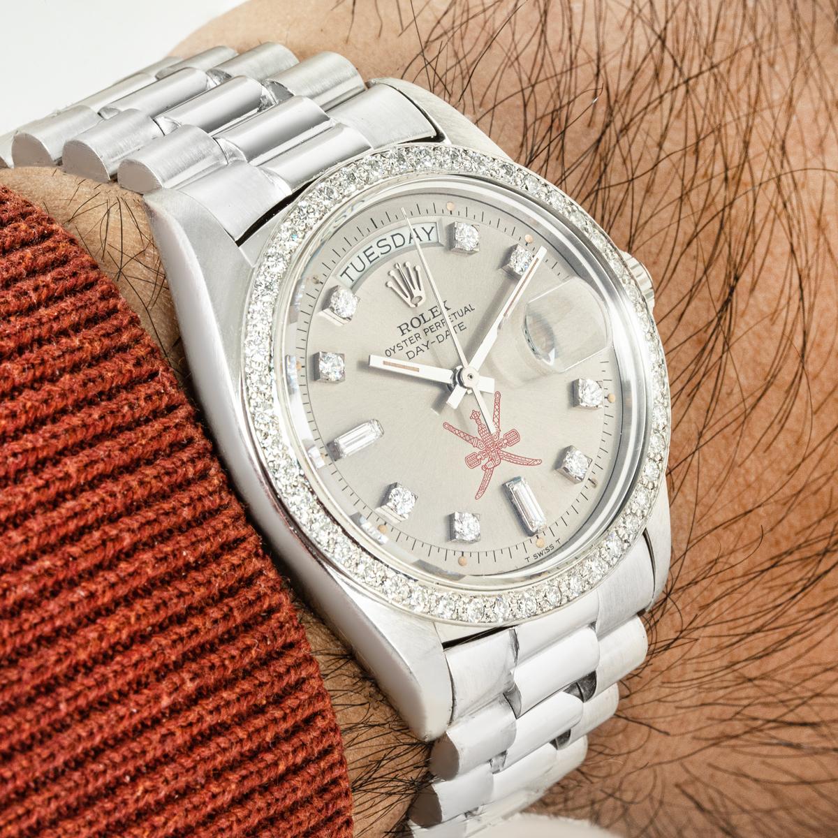 Rolex Rare Day-Date Platinum Omani Khanjar Dial 1804 For Sale 6