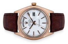 Rolex Rare Day-Date Vintage Gents 18 Karat Rose Gold Red Quarters Dial 1803