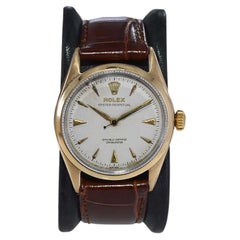 Rolex Rare Gold Shell Oyster Perpetual from 1952 Oversized Bubble Back Movement