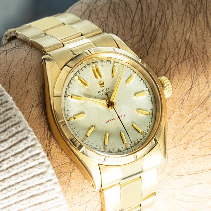 Rolex Rare Oyster Perpetual Yellow Gold 6285 For Sale 4