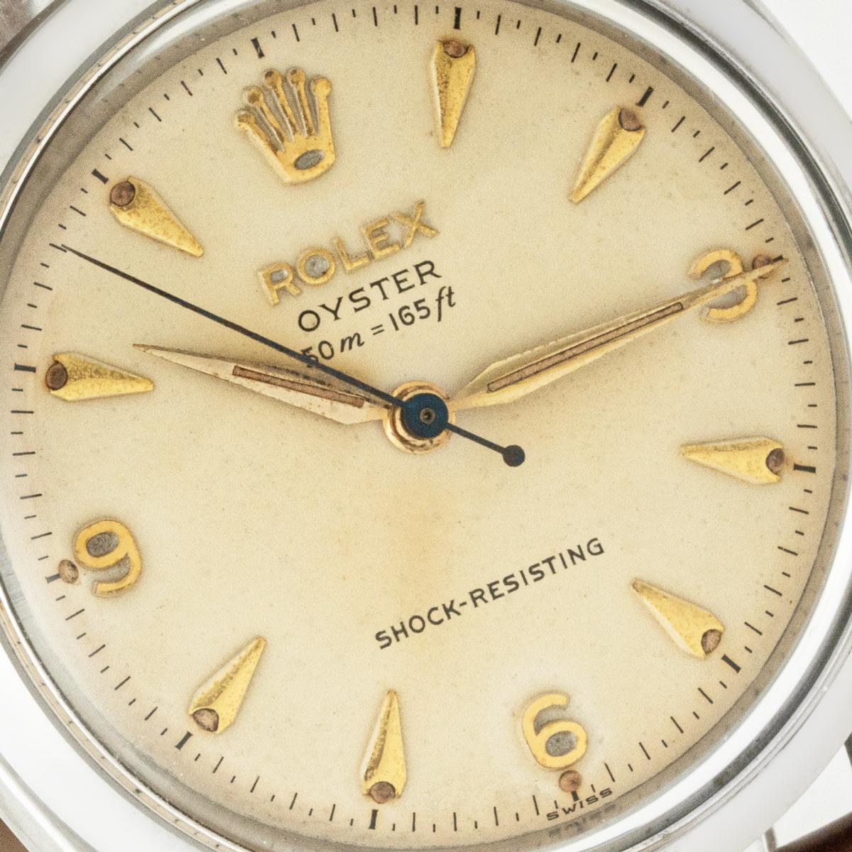 Rolex Rare Oyster Shock Resisting 50m Dial 6484 In Excellent Condition For Sale In London, GB