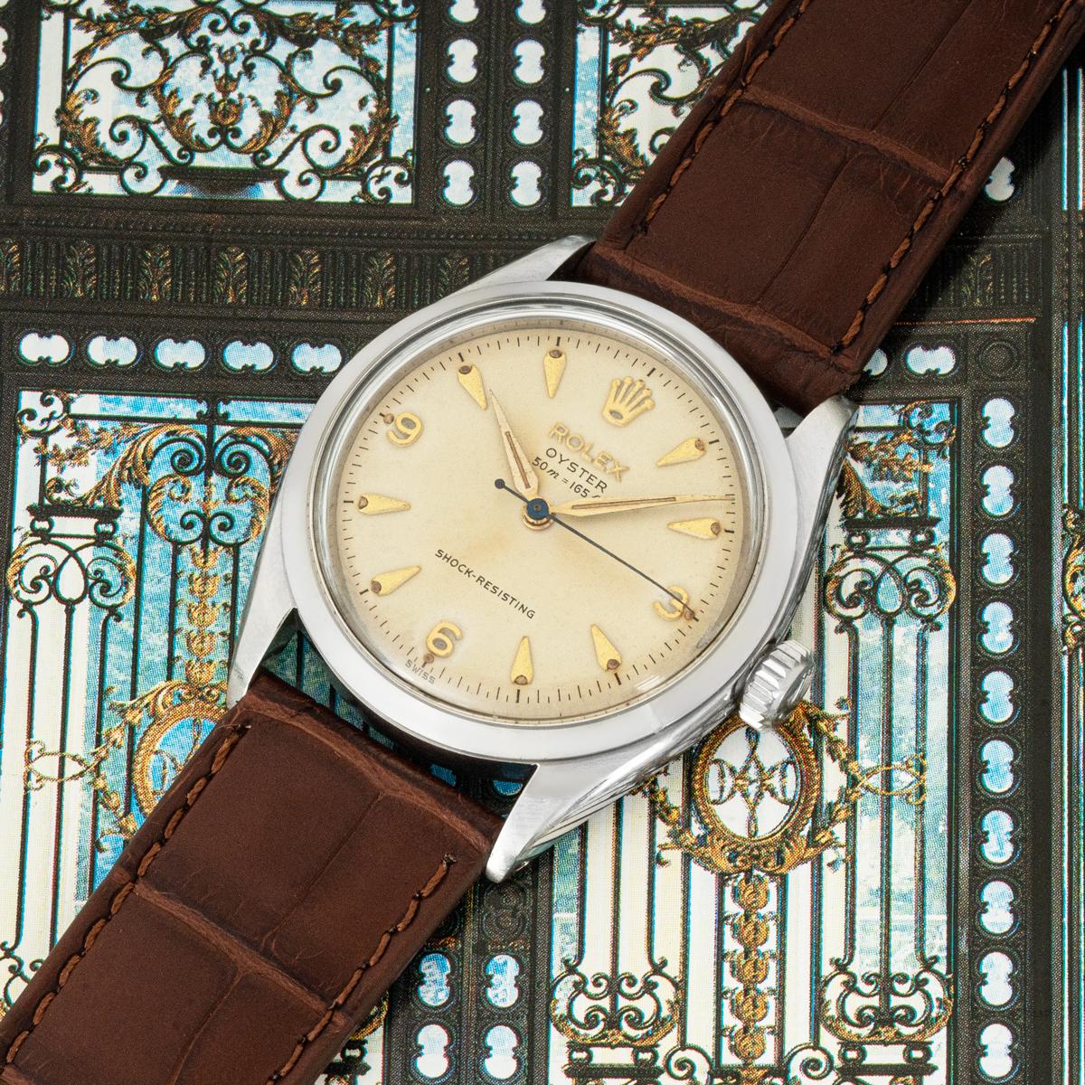 Rolex Rare Oyster Shock Resisting 50m Dial 6484 For Sale 3
