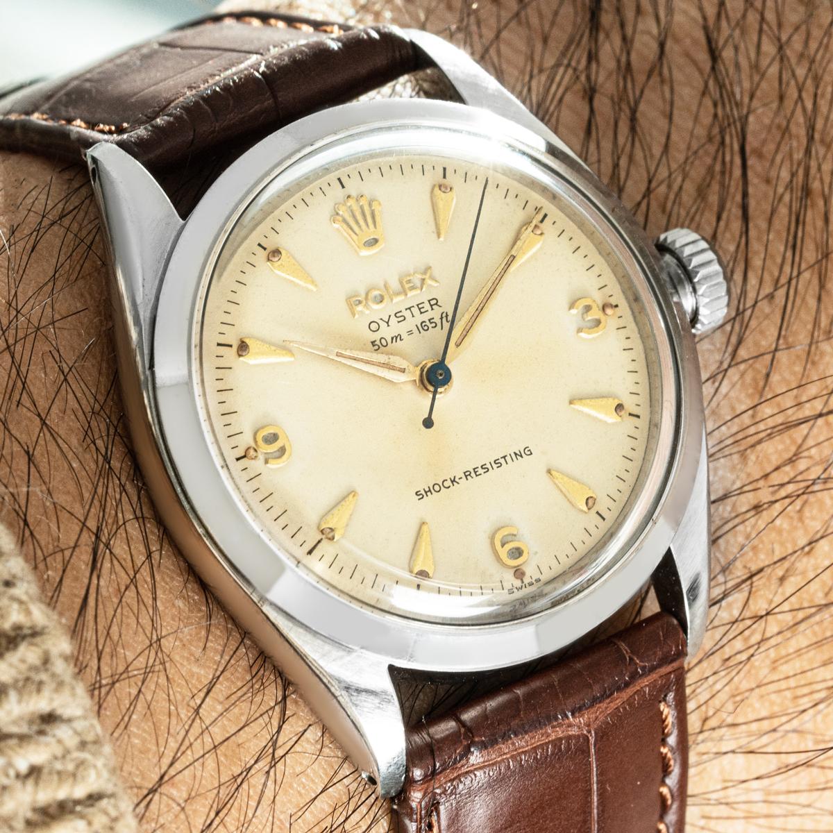 Rolex Rare Oyster Shock Resisting 50m Dial 6484 For Sale 4