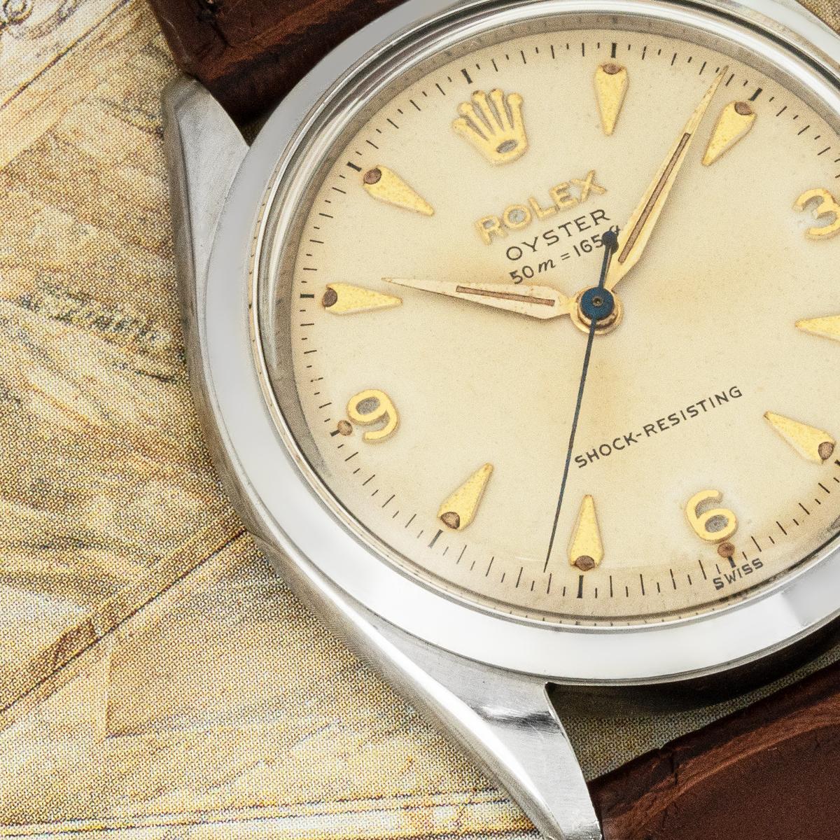 Rolex Rare Oyster Shock Resisting 50m Dial 6484 For Sale 5