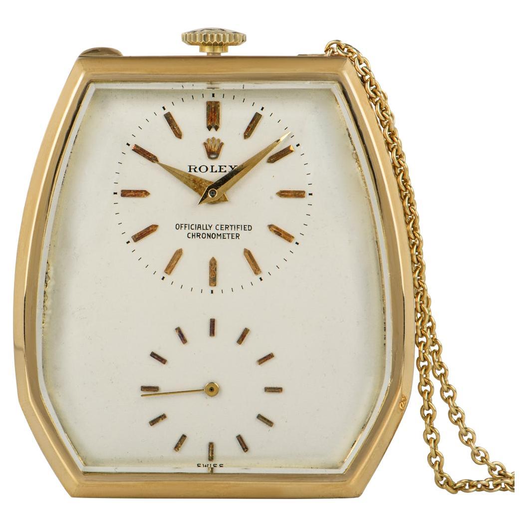 Rolex Rare Prince Yellow Gold Dress Pocket Watch 8753 C1920 For Sale