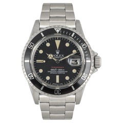 Rolex Raro Submariner Fecha Rojo Escritura Vintage Acero Inoxidable Mark VI 1680