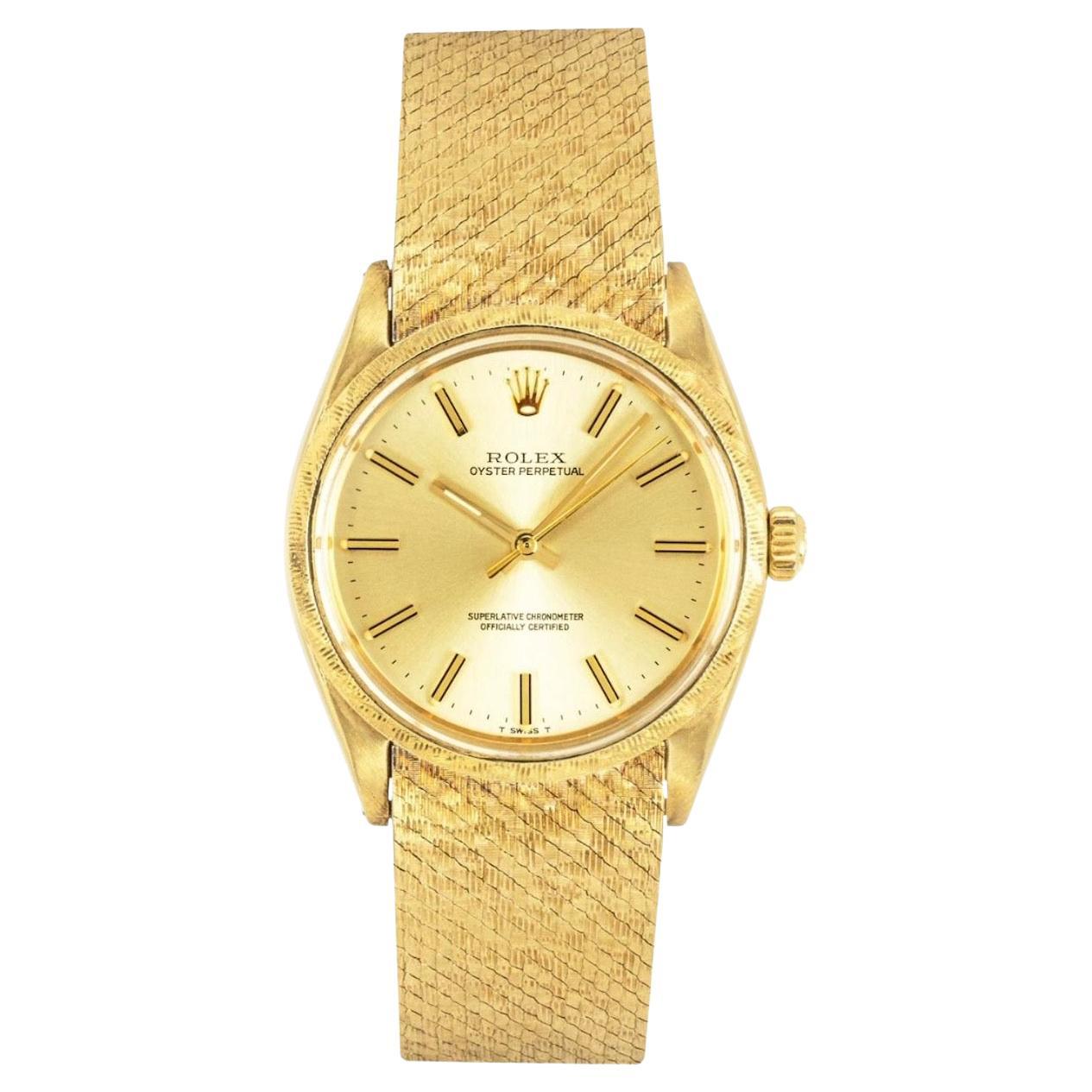 Rolex Seltener Vintage Oyster Perpetual Gelbgold 1035