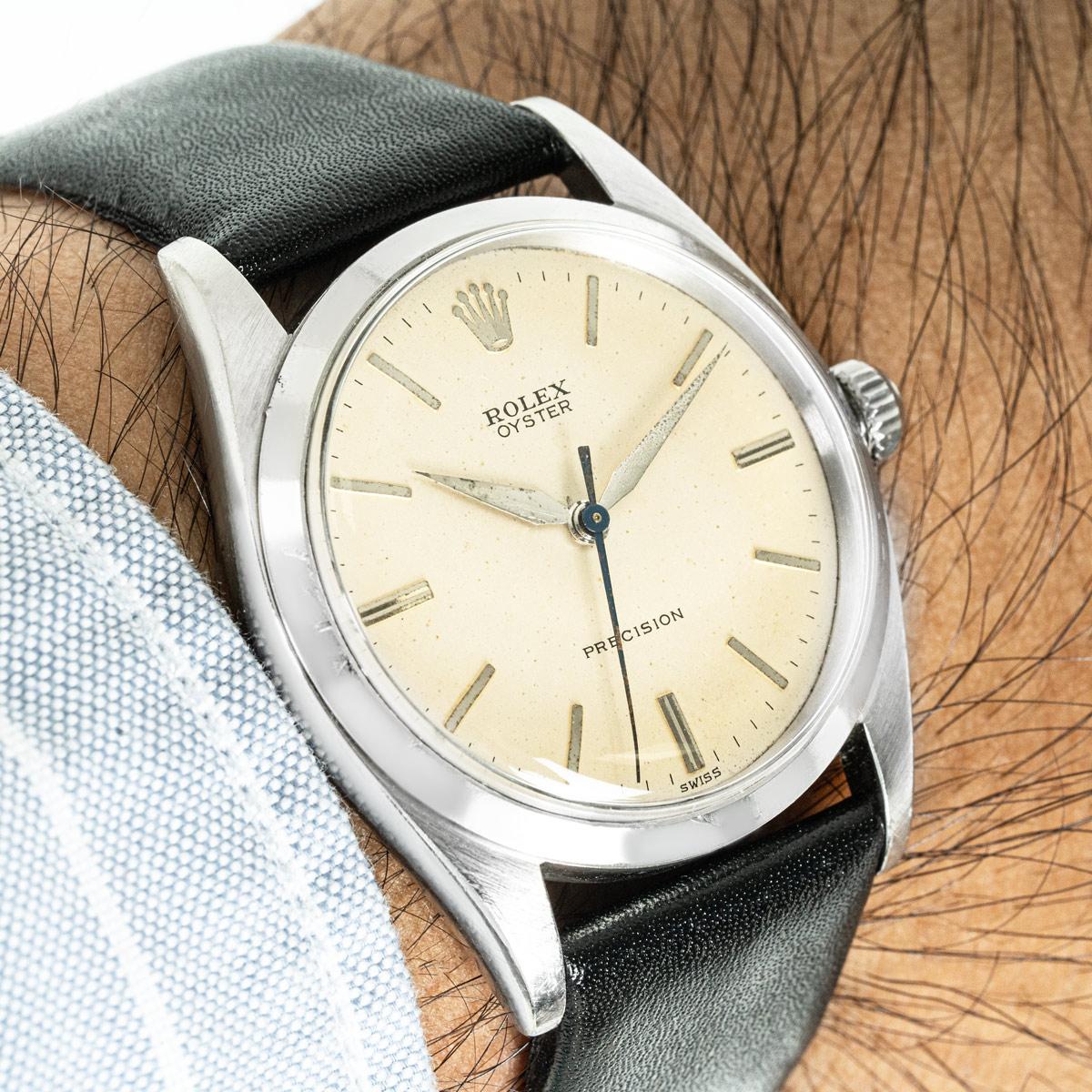 Rolex Raro Vintage Oyster Antichoque 50 Metros Esfera 6484 en venta 4