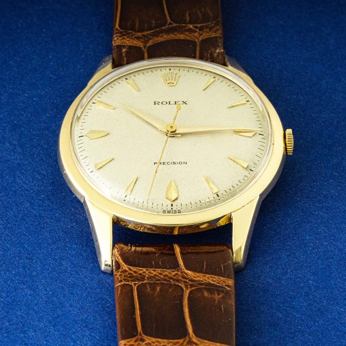 Women's or Men's Rolex Rare Vintage Precision Yellow Gold 36mm 8896 For Sale