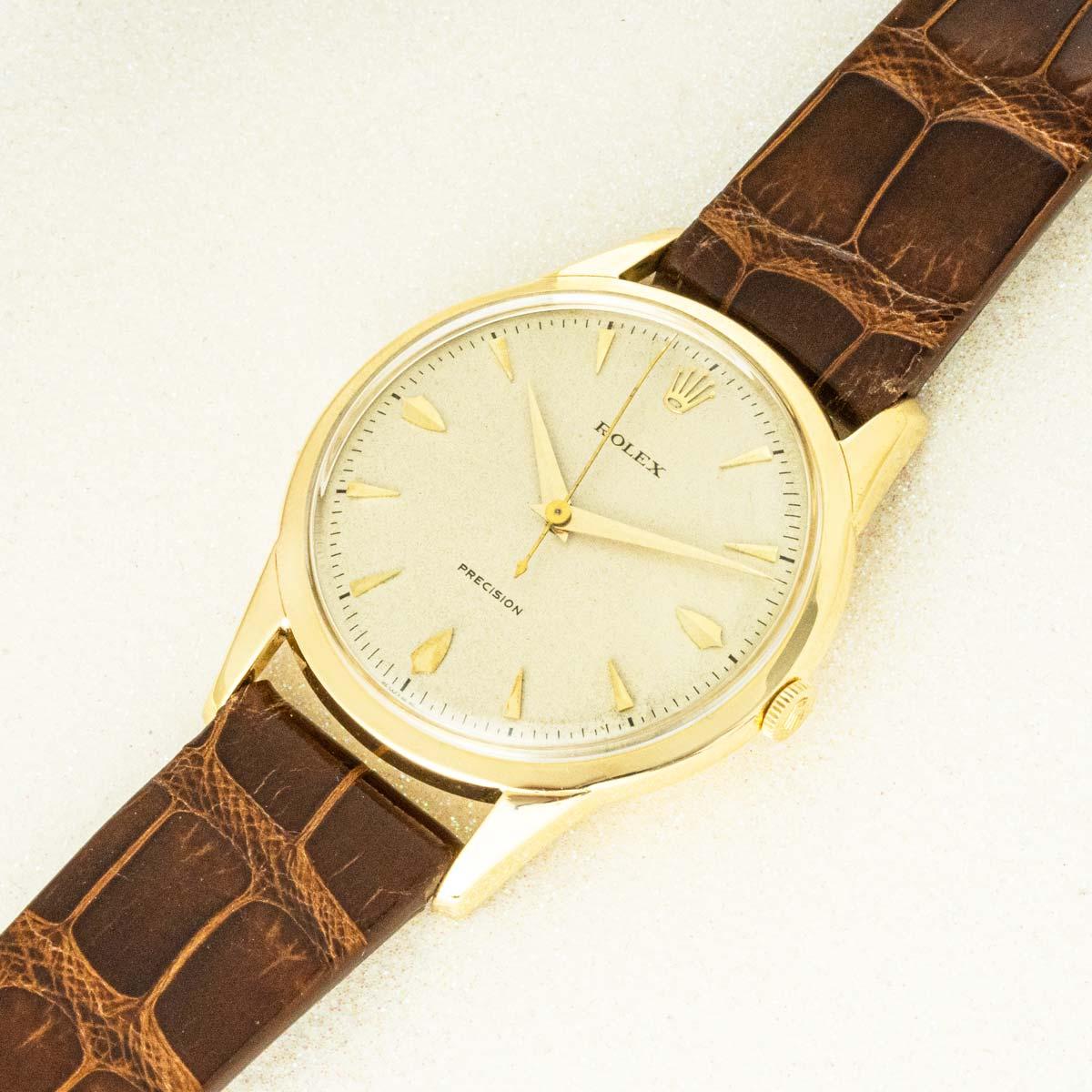 Rolex Rare Vintage Precision Yellow Gold 36mm 8896 For Sale 4