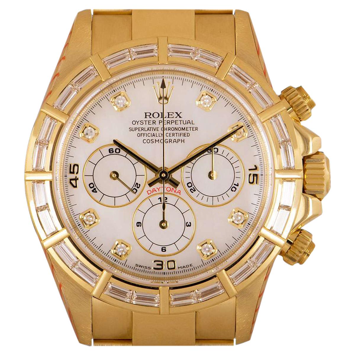 Rolex Rare Zenith Movement Cosmograph Daytona 18k Yellow Gold Mother of Pearl