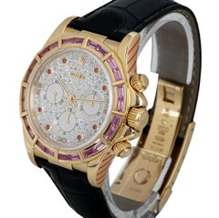 Rolex Rare Zenith Movement Cosmograph Daytona Diamond and Ruby Dial Sapphire Set