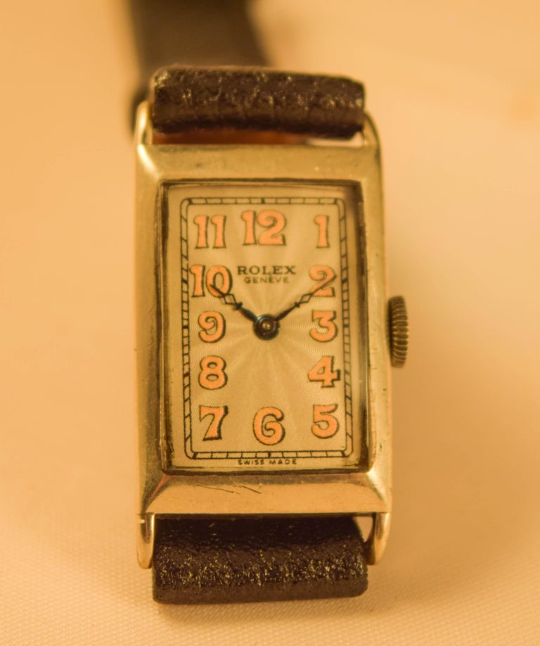 Rolex rectangular extremely rare solid silver case at 1stDibs display picture 2