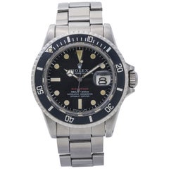 Rolex Red Submariner 1680 Mark IV Vintage Black Dial Men's Watch, 1968