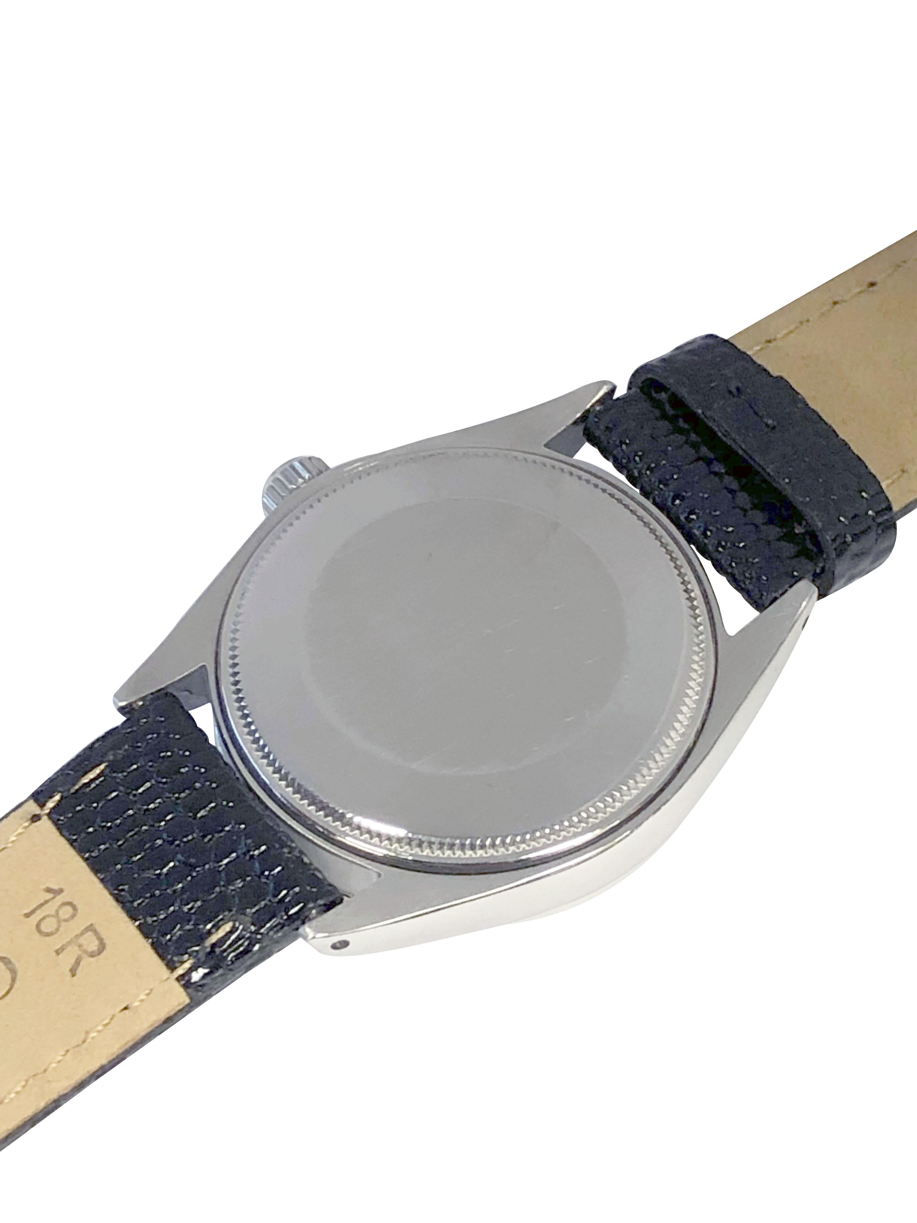 Rolex Ref 1002 1950s Steel Self Winding Wrist Watch In Excellent Condition In Chicago, IL