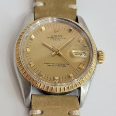 Rolex Ref 1505 Oyster Date 14k Gold SS Mens 1970s 35mm Automatic w Paper RA737B