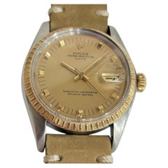 Rolex Ref 1505 Oyster Date 14k Gold SS Mens 1970s 35mm Automatic w Paper RA737B