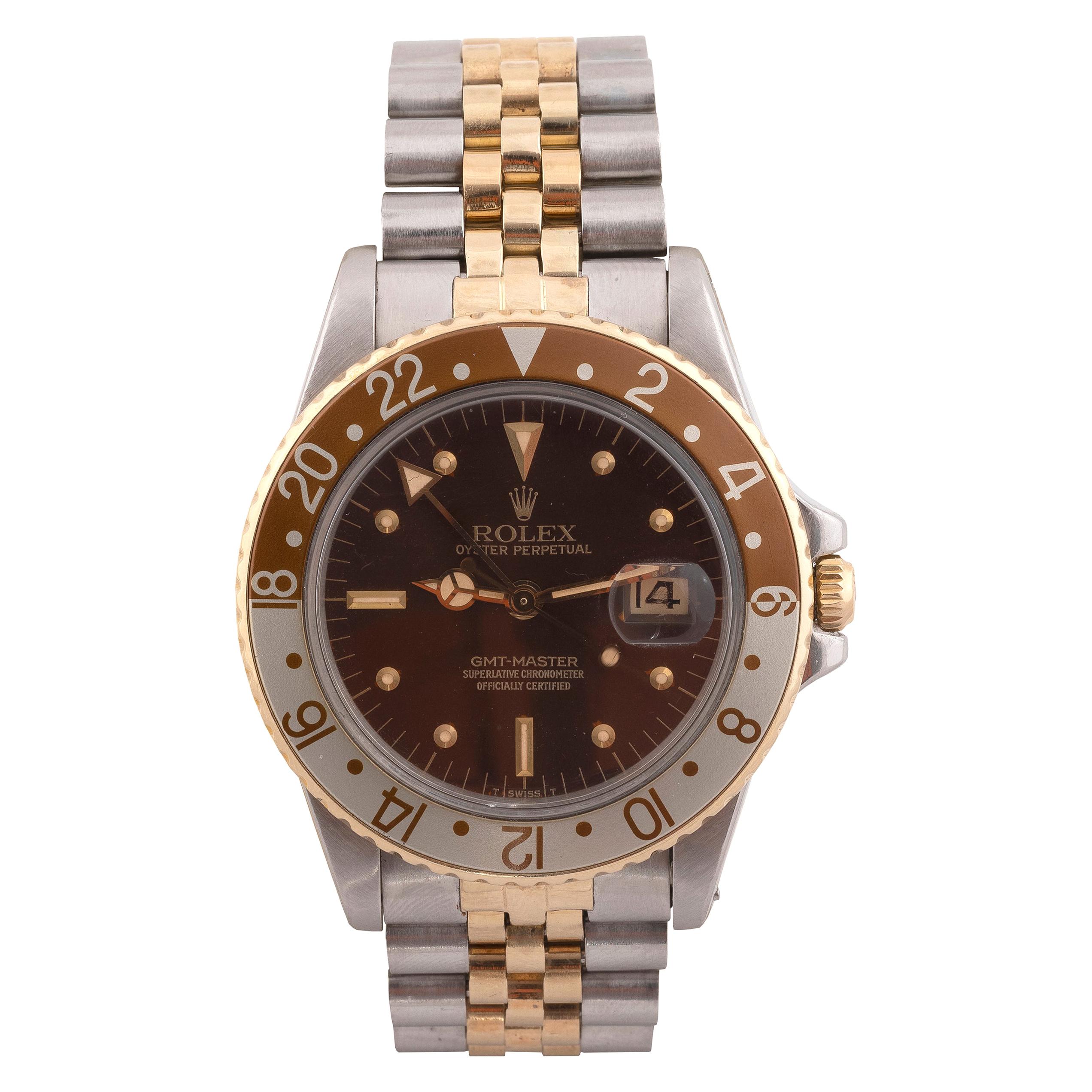 Rolex Ref 16753 GMT-Master Steel and Gold Oyster Perpetual Wristwatch