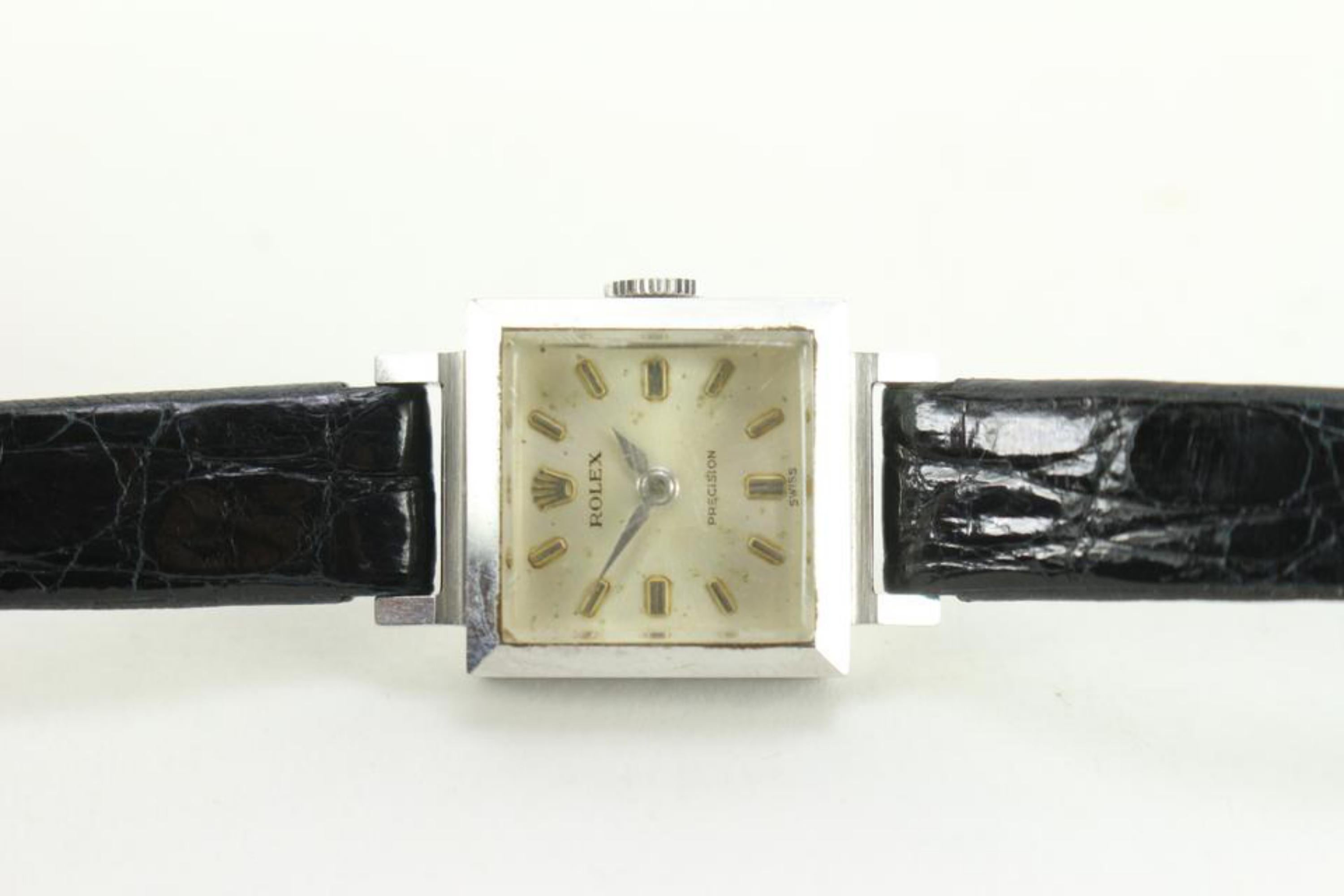 Rolex Ref 3408 18mm Quadratische Uhr 84ro711s (Grau) im Angebot