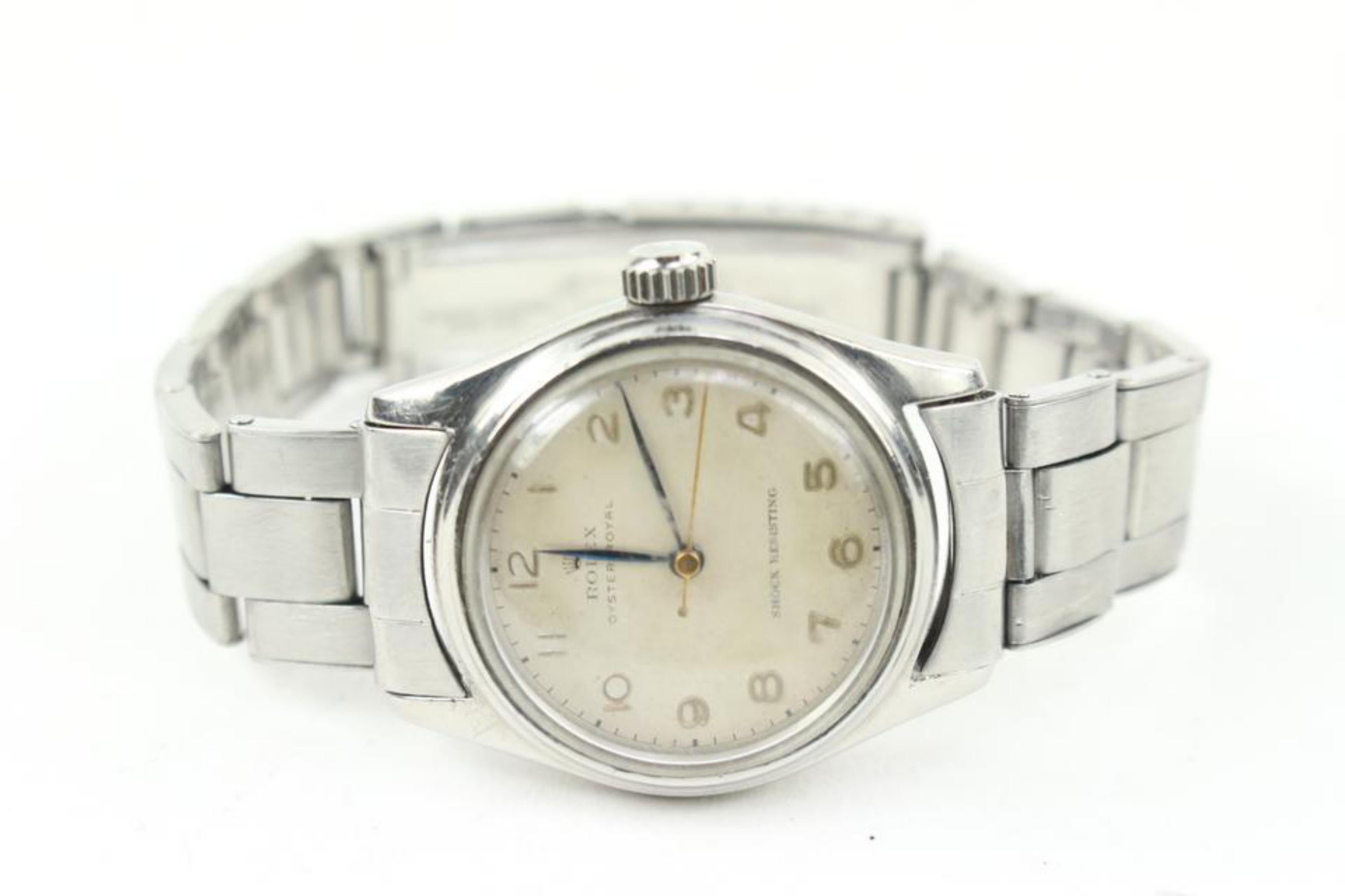 Beige Rolex Ref 4444 1948 32mm Shock Resisting Oyster Royal Watch 31r31s For Sale