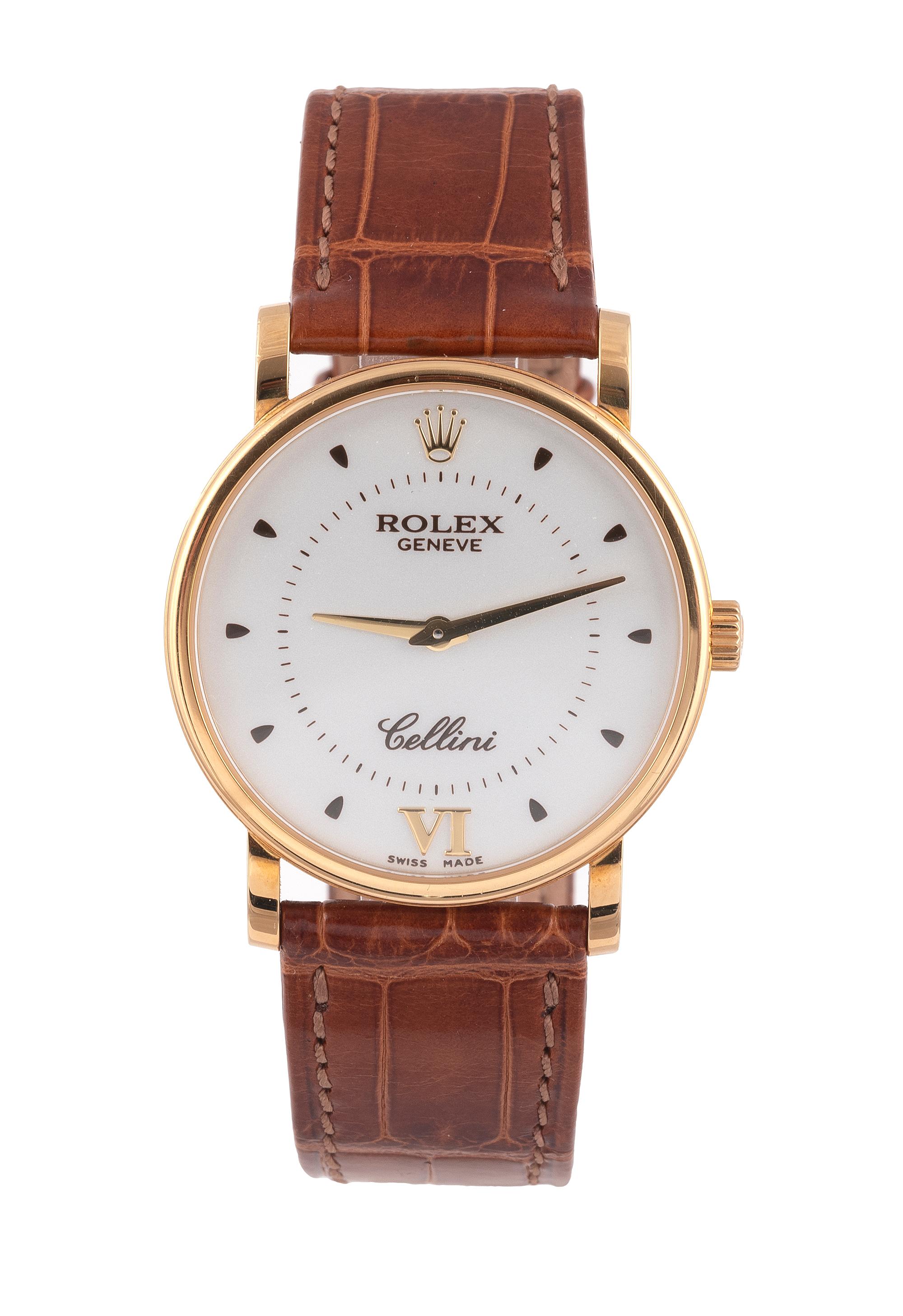 Contemporary Rolex Ref. 5115 Cellini 18kt Yellow Gold Wristwatch