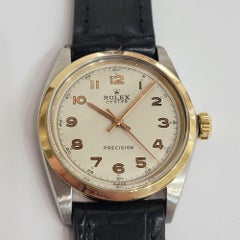 Rolex Ref 6426 Oyster Precision 14k Gold SS 34mm Mens 1960s Manual Wind RA745B