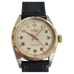 Rolex Ref 6426 Oyster Precision 14k Gold SS 34mm Mens 1960s Manual Wind RA745B