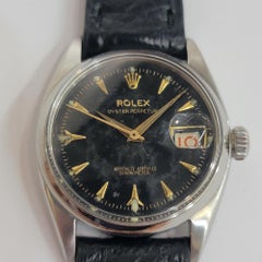 Rolex Ref 6530 Oyster Perpetual Mens 1950s 34mm Automatic w Roulette Date RA765C