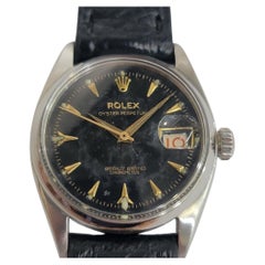 Rolex Ref 6530 Oyster Perpetual Mens 1950s 34mm Automatic w Roulette Date RA765C