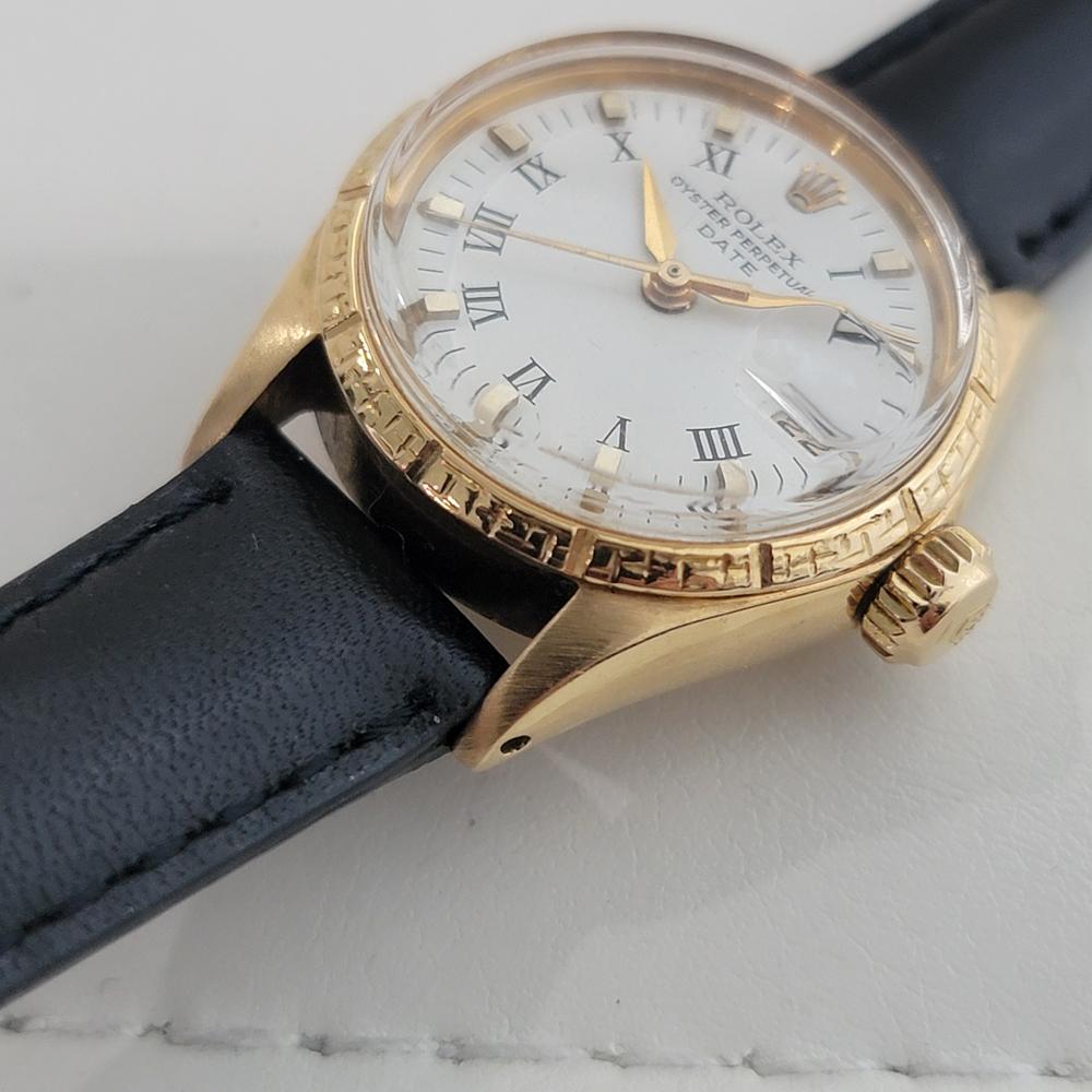 Rolex Ref 6531 Oyster Perpetual Date Oro 18k 25mm Señora Automático 1960 RA533B en venta 7