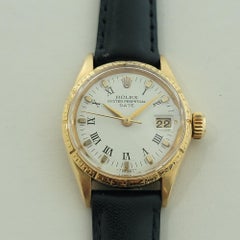 Rolex Ref 6531 Oyster Perpetual Date 18k Gold 25mm Ladies Automatic 1960s RA533B