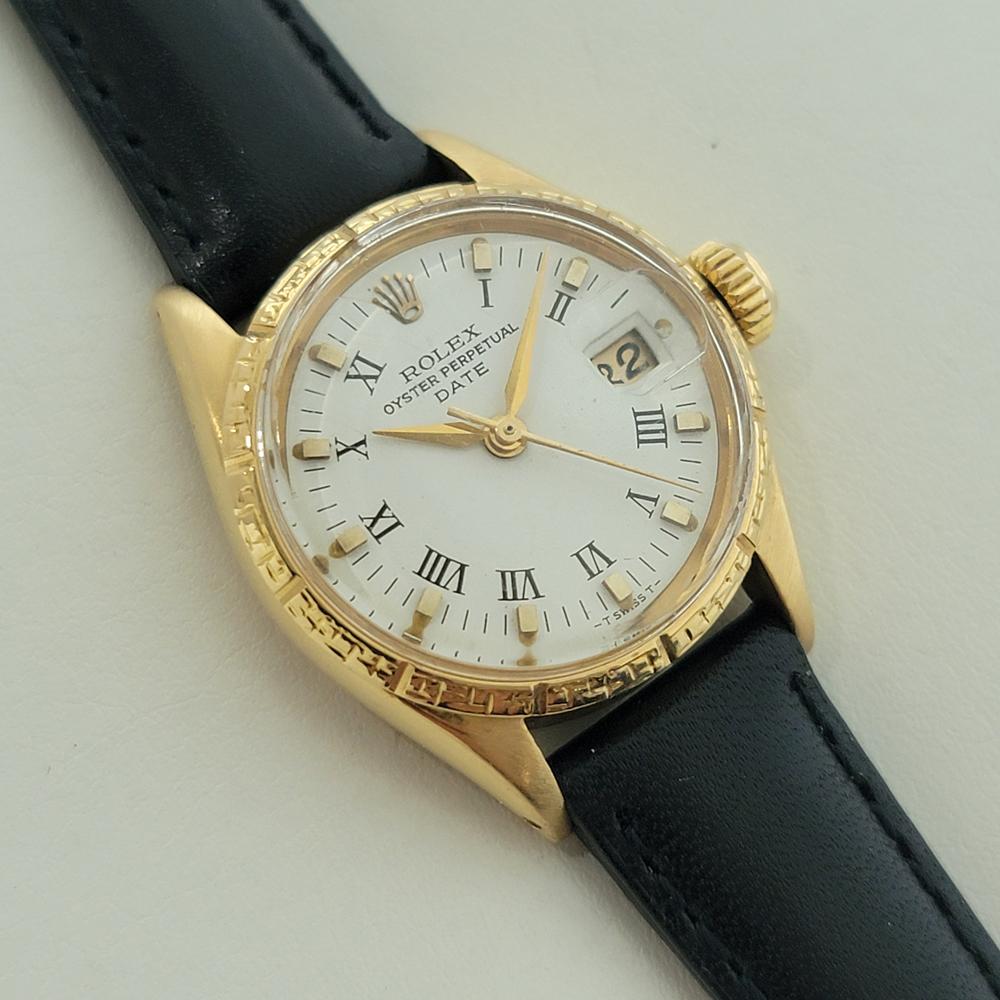 Rolex Ref 6531 Oyster Perpetual Date Oro 18k 25mm Señora Automático 1960 RA533B en Excelente estado para la venta en Beverly Hills, CA