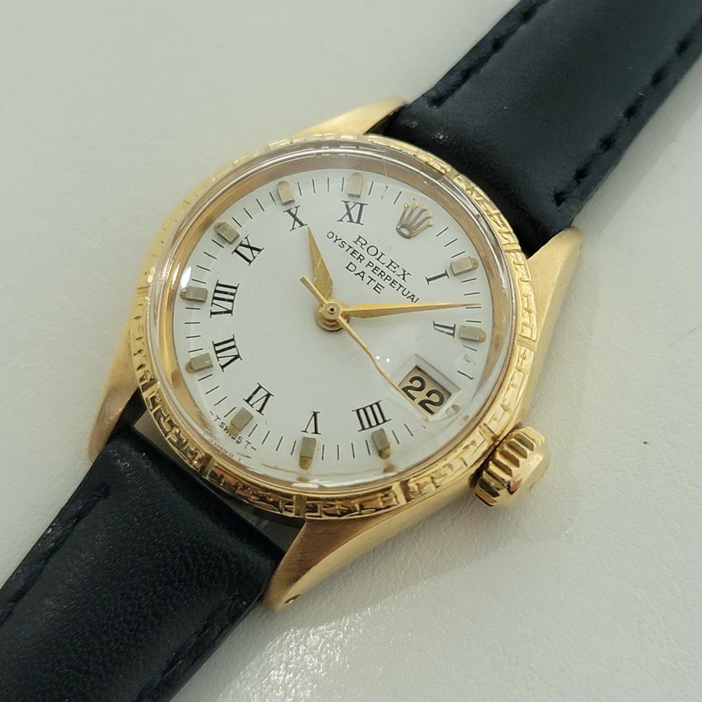 De las mujeres Rolex Ref 6531 Oyster Perpetual Date Oro 18k 25mm Señora Automático 1960 RA533B en venta