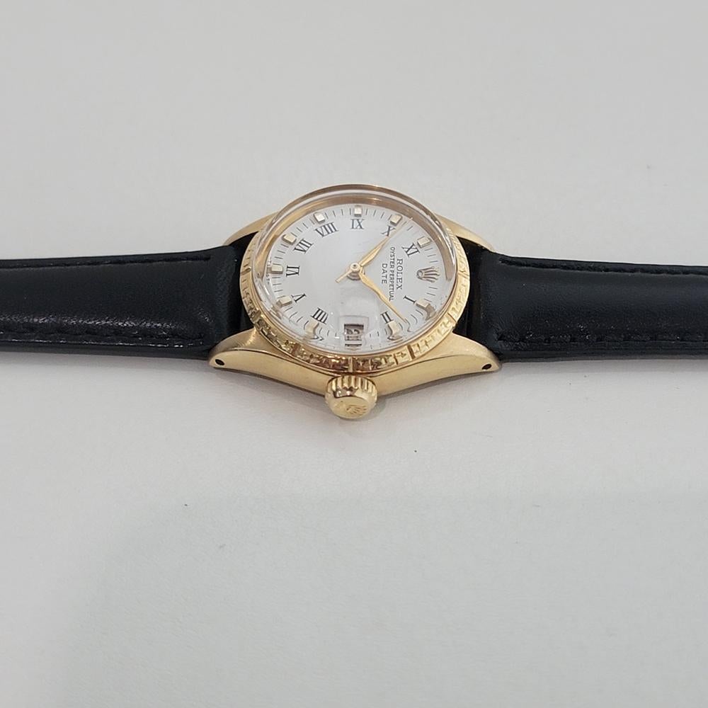 Rolex Ref 6531 Oyster Perpetual Date Oro 18k 25mm Señora Automático 1960 RA533B en venta 1