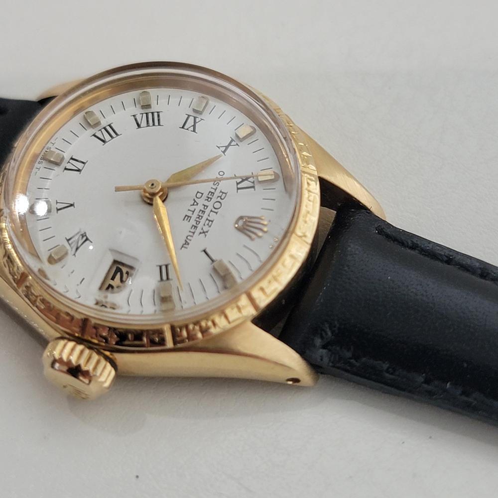 Rolex Ref 6531 Oyster Perpetual Date Oro 18k 25mm Señora Automático 1960 RA533B en venta 2