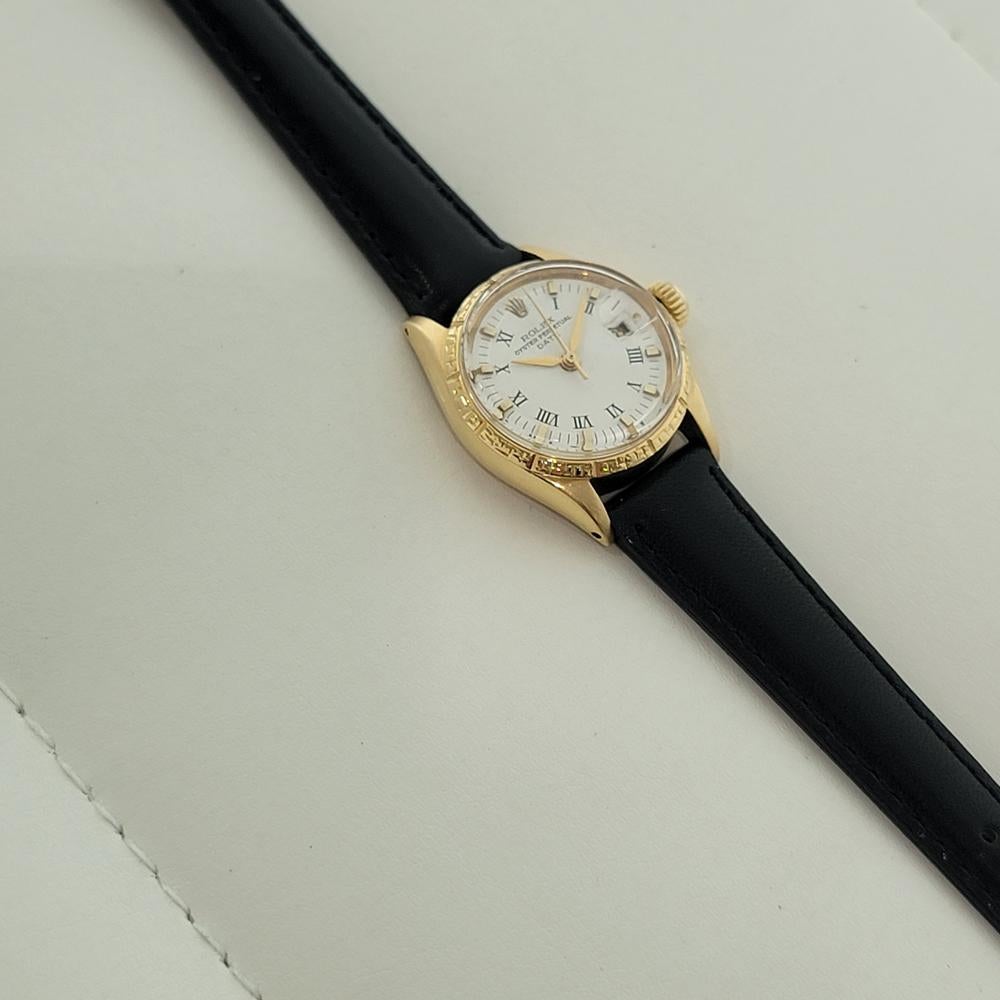 Rolex Ref 6531 Oyster Perpetual Date Oro 18k 25mm Señora Automático 1960 RA533B en venta 3