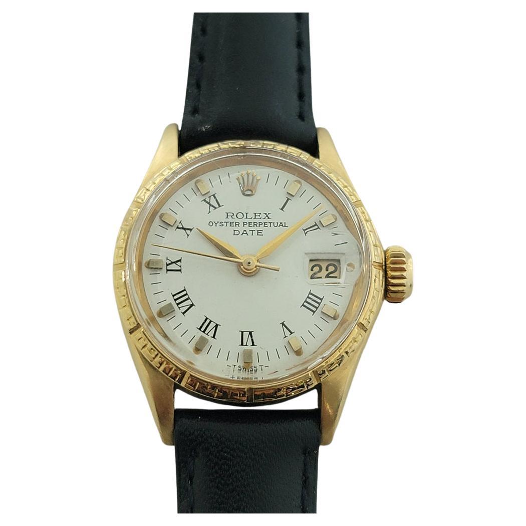 Rolex Ref 6531 Oyster Perpetual Date 18k Gold 25mm Damen Automatik 1960s RA533B