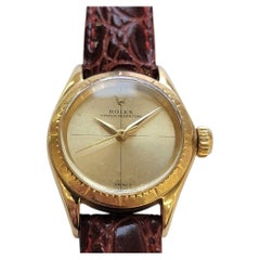 Rolex Ref 6615 Oyster Perpetual 18k Solid Gold Ladies 1960s Automatic RA784
