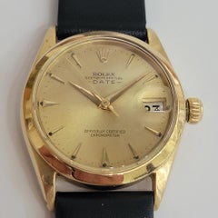 Rolex Ref 6624 Oyster Date 18k Solid Gold Midsize 30mm 1960s Automatic RA456C